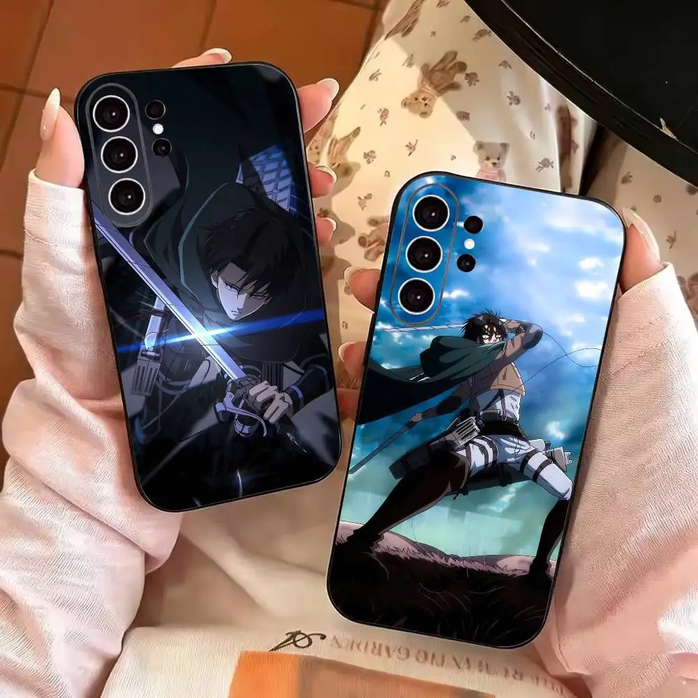 Attack on Titan Levi Ackerman Phone Case For Samsung S25,S24,S21,S22,S23,S30,Ultra,S20,Plus,Fe,Lite,Note,10,Black Cover