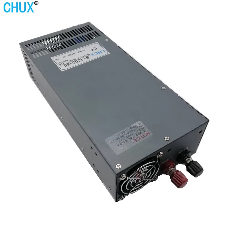 

CHUX 1200W AC DC Switching Power Supply 12V 15V 24V 27V 36V 48V 50V 55V 60V 70V Single Output LED Power Supplies