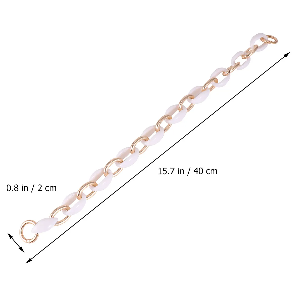 Acrylic Alloy Bag Chain Strap Replacement H les Purse Wallet White Shoulder Durable Smooth Easy to Carry Clean