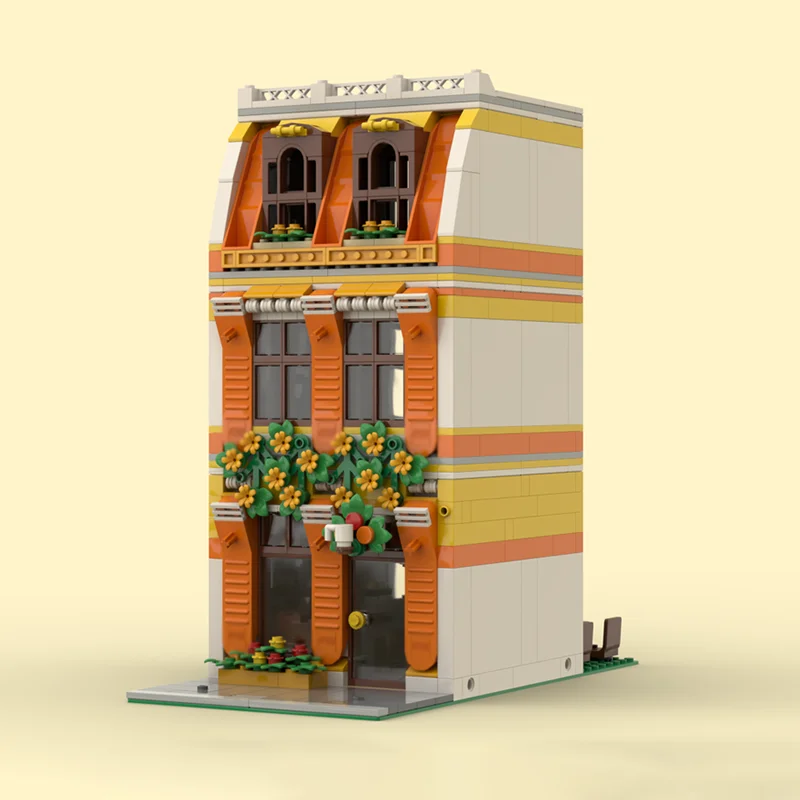 مدينة شارع عرض Moc قوالب بناء وحدات مشمس الجانب Apt نموذج التكنولوجيا كتل عيد الميلاد لتقوم بها بنفسك لعبة هدايا البناء