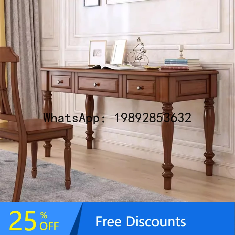 

XL American Style Solid Wood Desk Natural Wood Furniture Writing Desk Study Computer Desk Office