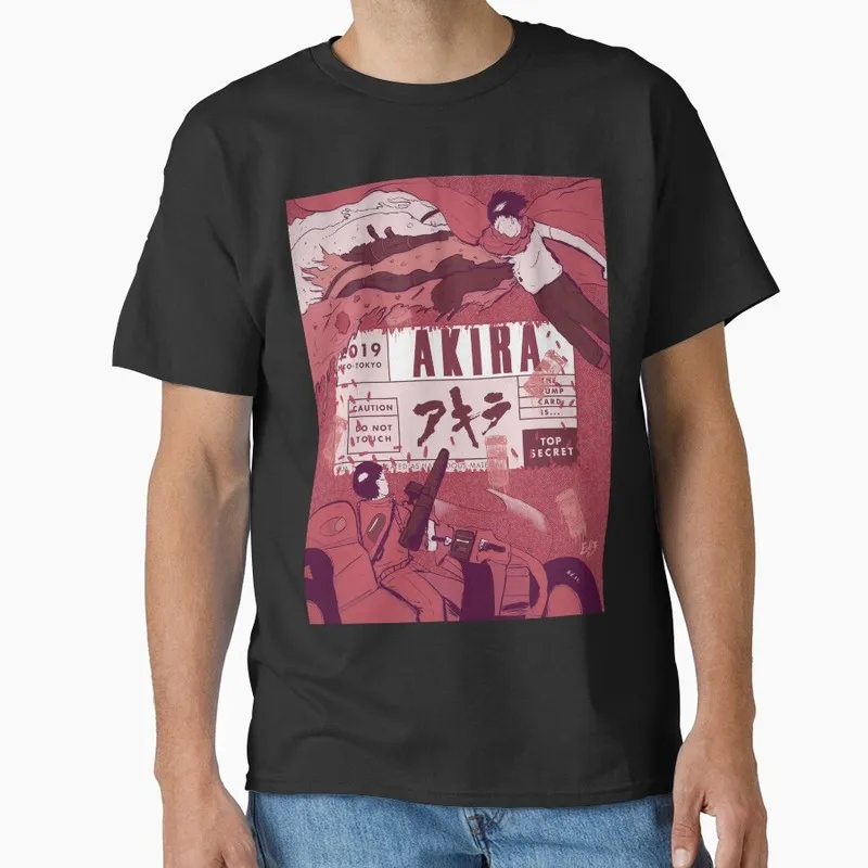Akira Cyberpunk City Explosion Gift T‑Shirt Katsuhiro Otomo Retro Manga Shotaro Kaneda Neo‑Tokyo Anime Print Short Sleeve Tops