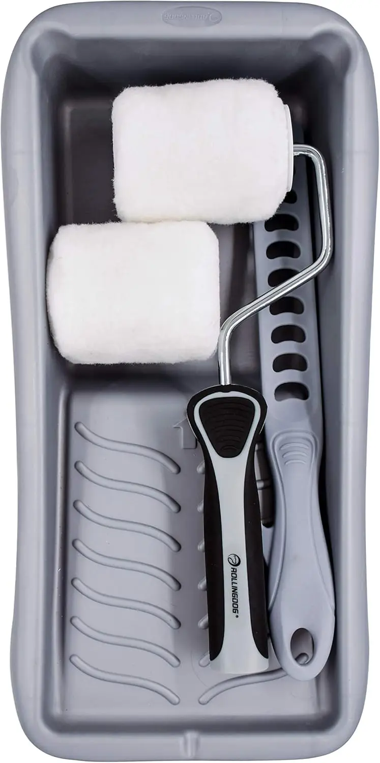 

Набор для покраски: 3-дюймовый валик с рамкой, лотком и мешалкой для гладкой покраски стен и потолков