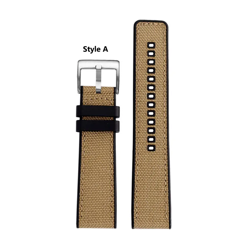 芸術家のためのユニバーサルウォッチバンド,黒,ナイロン,シリコン,寸法22mm,t125.617