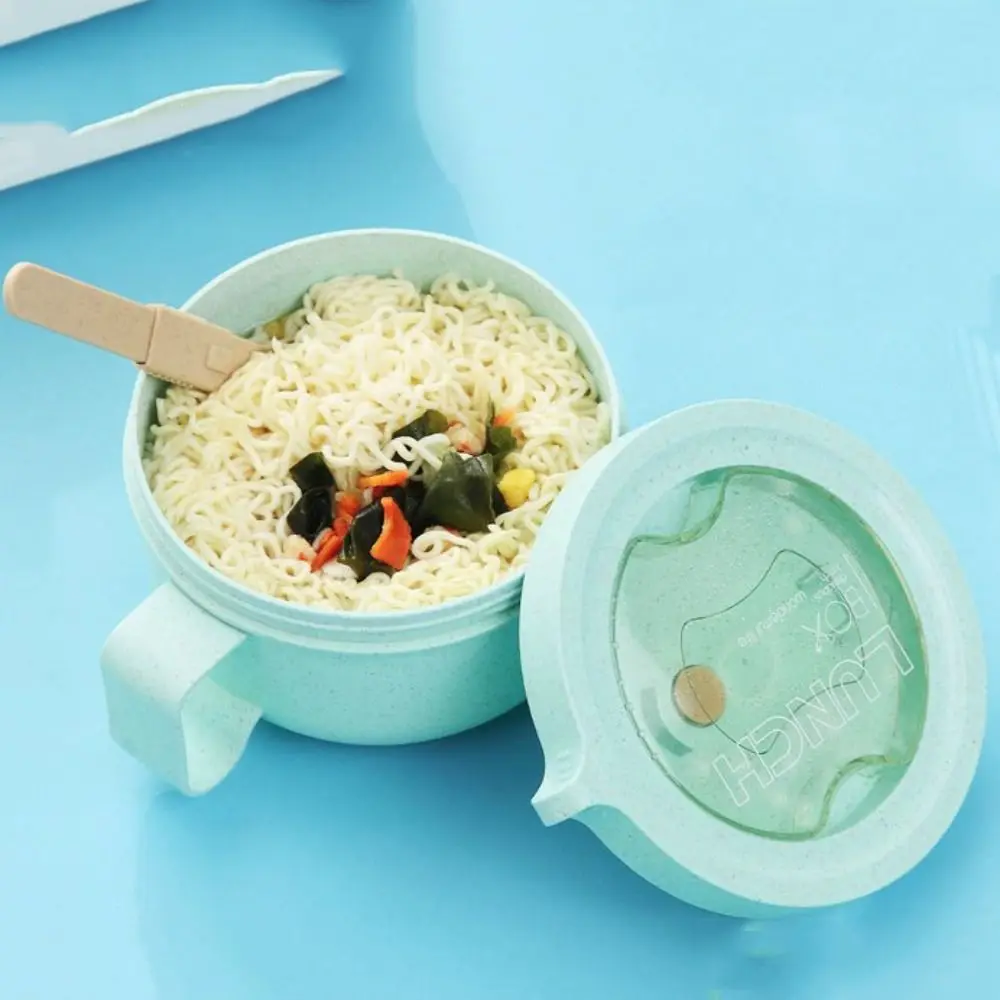 

Salad Cup 850ml Breakfast Cup Wheat Straw Leakproof Porridge Bowl Japanese Style with Fork Lunch Box Fruit