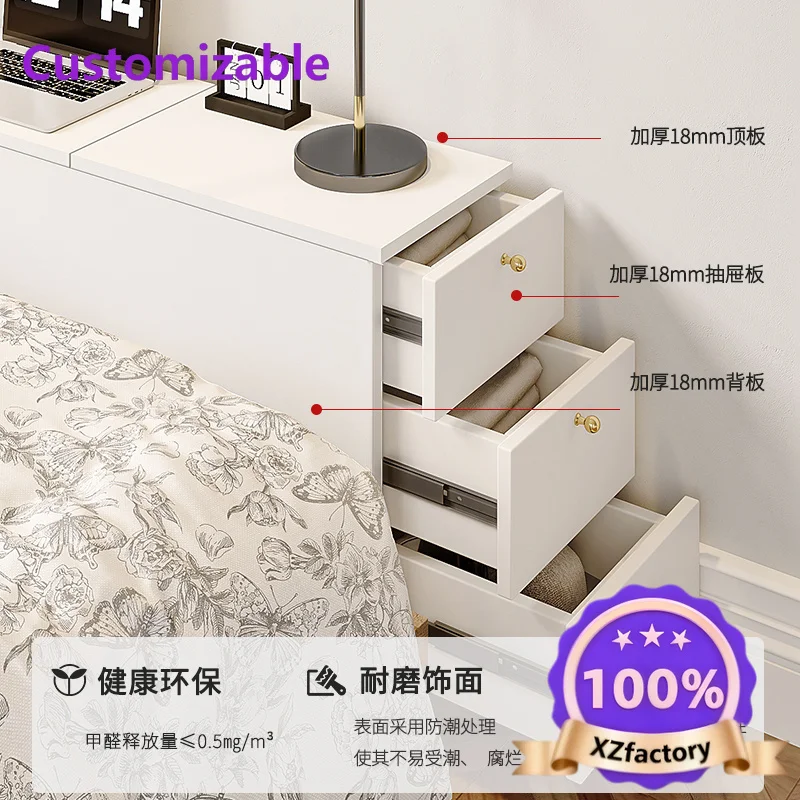 Factory Direct 2026 Top RatedBedside table Solid wood bedside crevice cabinet Bedroom space utilization Bedside cabinet Long cab