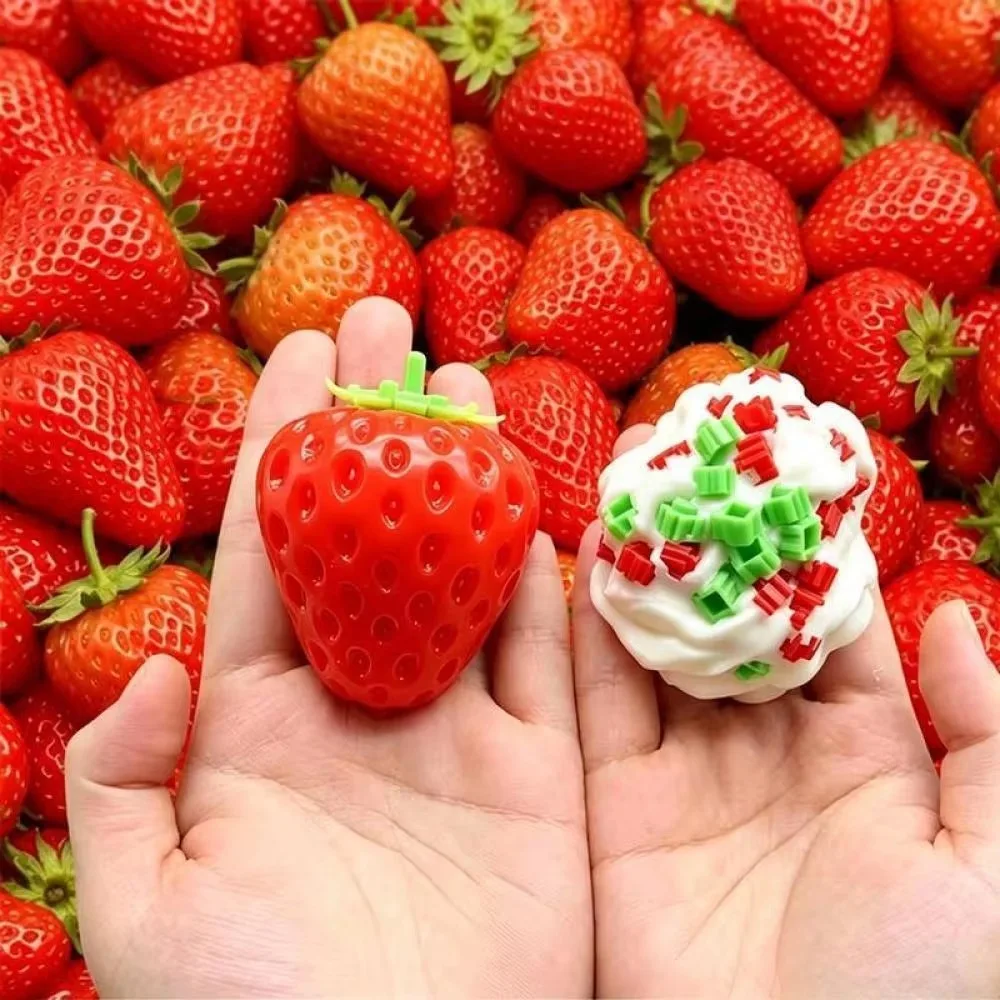 Cute Food Squishy Toy Slow Rebound Stress Relief Squeeze Toy Peanut Strawberry Pudding Butter Decompression Toy image 3