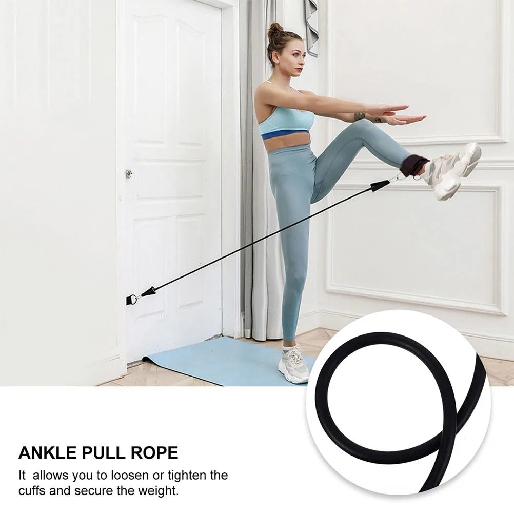 

1Set Door Tension Rope Fittings Fitness Resistance Band Ankle Buckle Adjustable Durable Nylon Rubber for Leg Hip Training