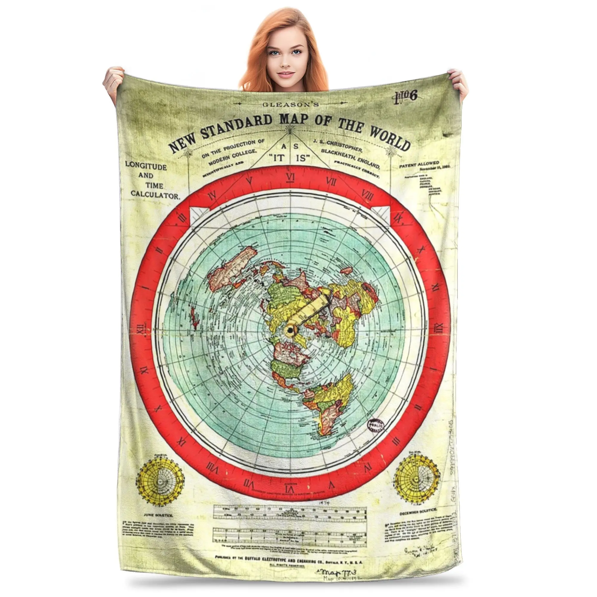 

Фланелевое одеяло, блеск 1892, карта плоской Земли, исследование, одеяла с плоской Землерой, мягкое постельное белье, теплое плюшевое одеяло для пикника, путешествий