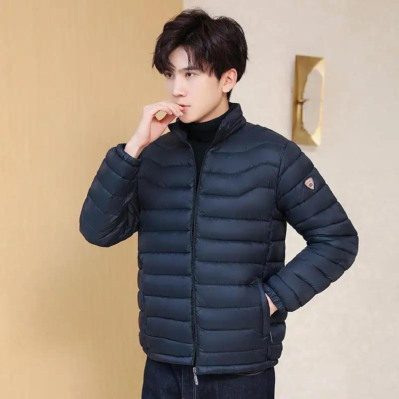 

Men's down Cotton Jaet Lightweight ort Sle Stand Collar Autumn Winter Coat Comfortable Breathable Casual Outerwear