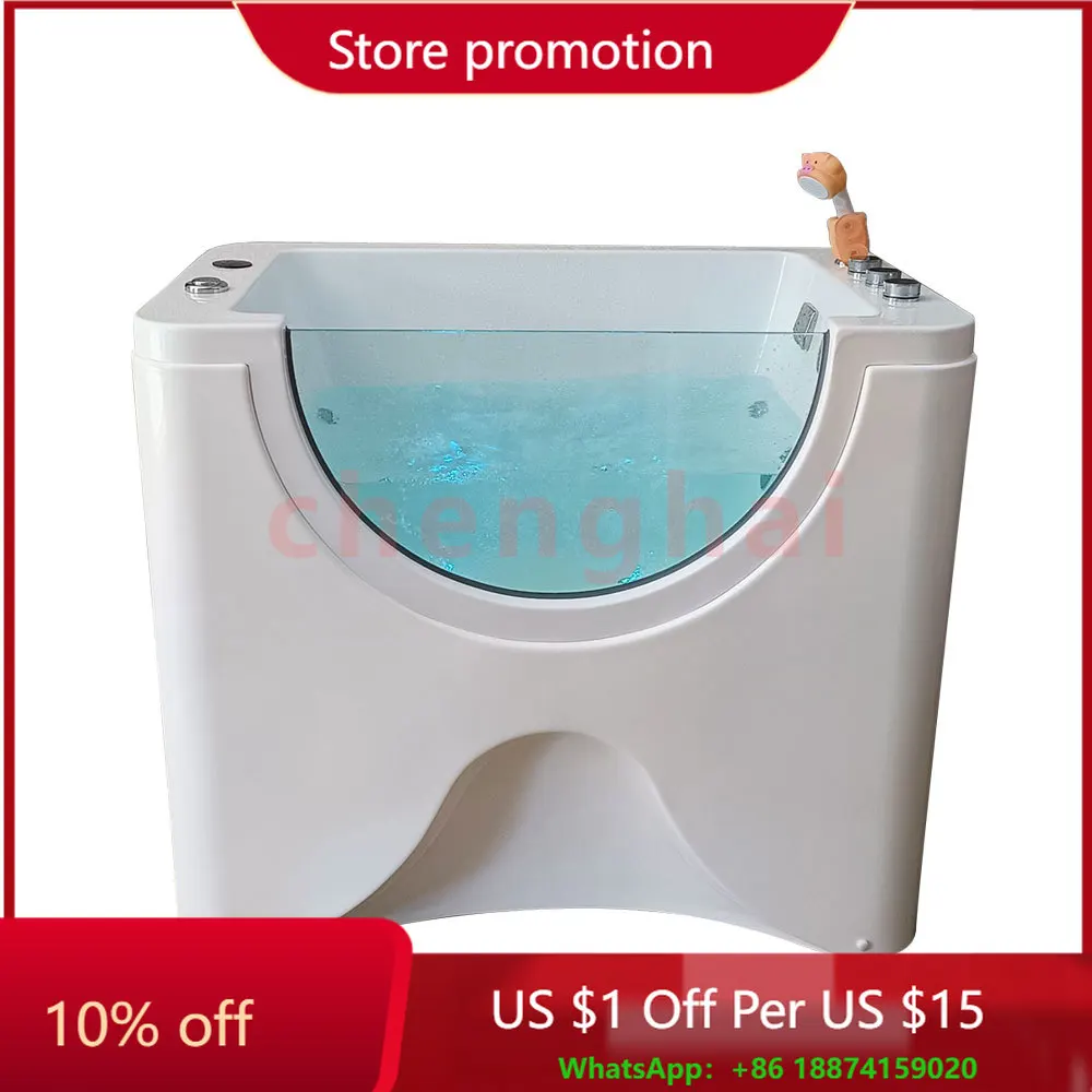 Modern Design Ozone Professional Pet Dog and Cats Wash Grooming Acrylic Bath Tub Freestanding Pet Spa Bathtub