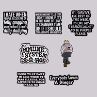 Old Man Lapel Pins for Backpacks Funny Quotes Brooches for Women Enamel Pin Fashion Jewelry Accessories Friends Gift