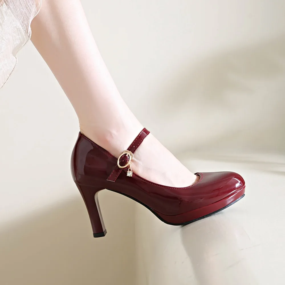2025, schwarze High Heels für Damen, Frühlings-Freizeitschuhe, Damen-High-Heels, einfarbig, Keilschuhe, Übergröße, High Heels, Größe 34–42 – Detail 9
