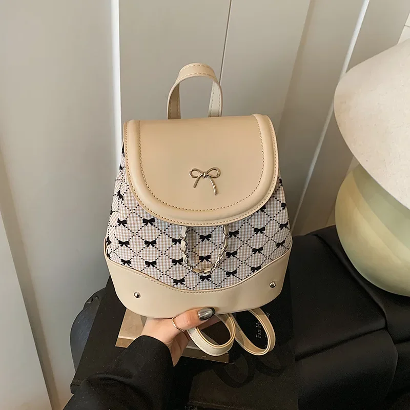 

New‌ High-end Summer Bow Backpack Women Convertible Stylish Daypack for Casual/Commute Bags for Woman Gifts Designer Luxury Bag