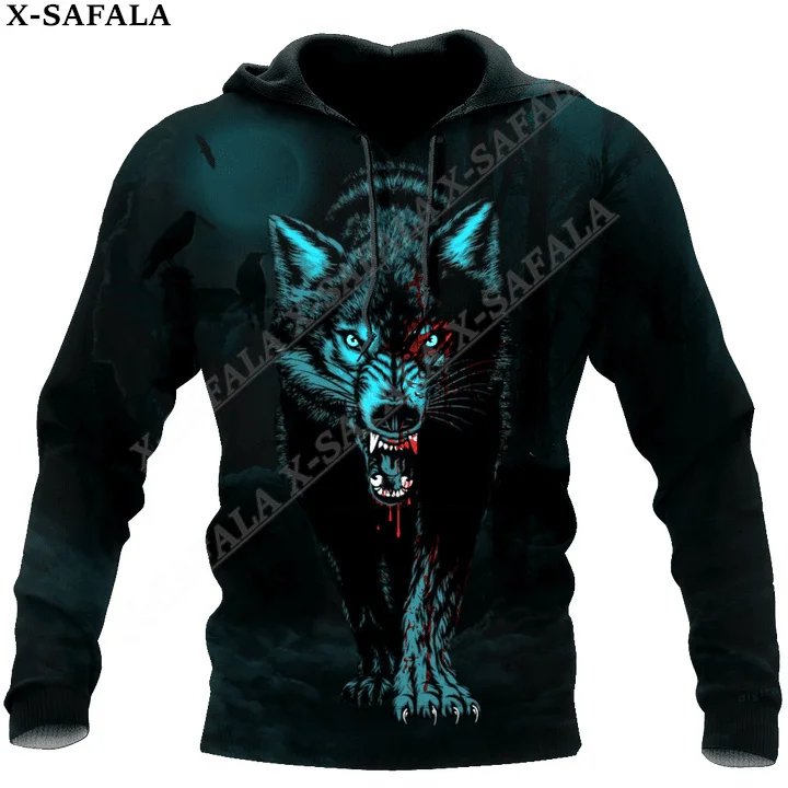 

Hot Tattoo Symbol Fenri Wolf 3D Print Zipper Hoodie Man Female Pullover Sweatshirt Hooded Jacket Jersey Tracksuits-3