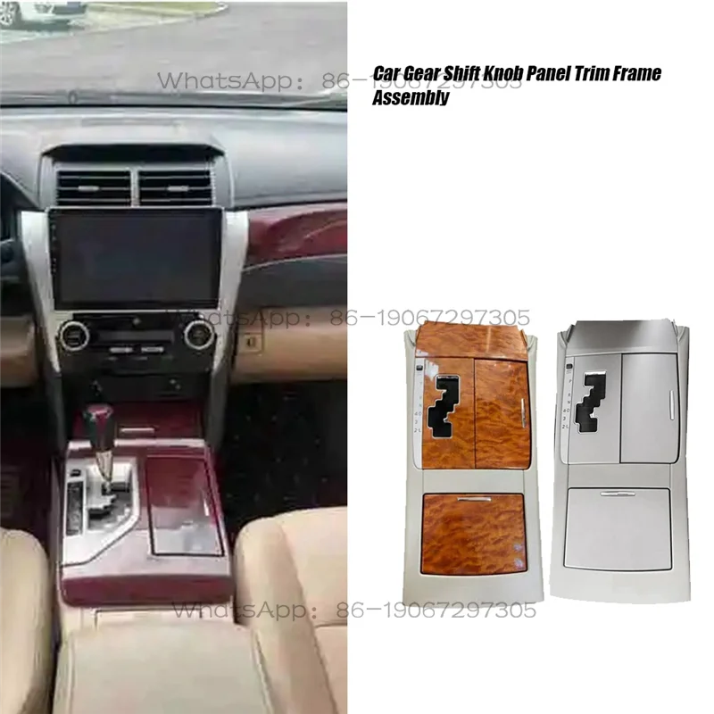 Automatic Gear Shift Panel Trim Frame Assembly for Toyota Camry 2007-2013 Console Gearbox Storage Box Shift Knob Cover-A87Q