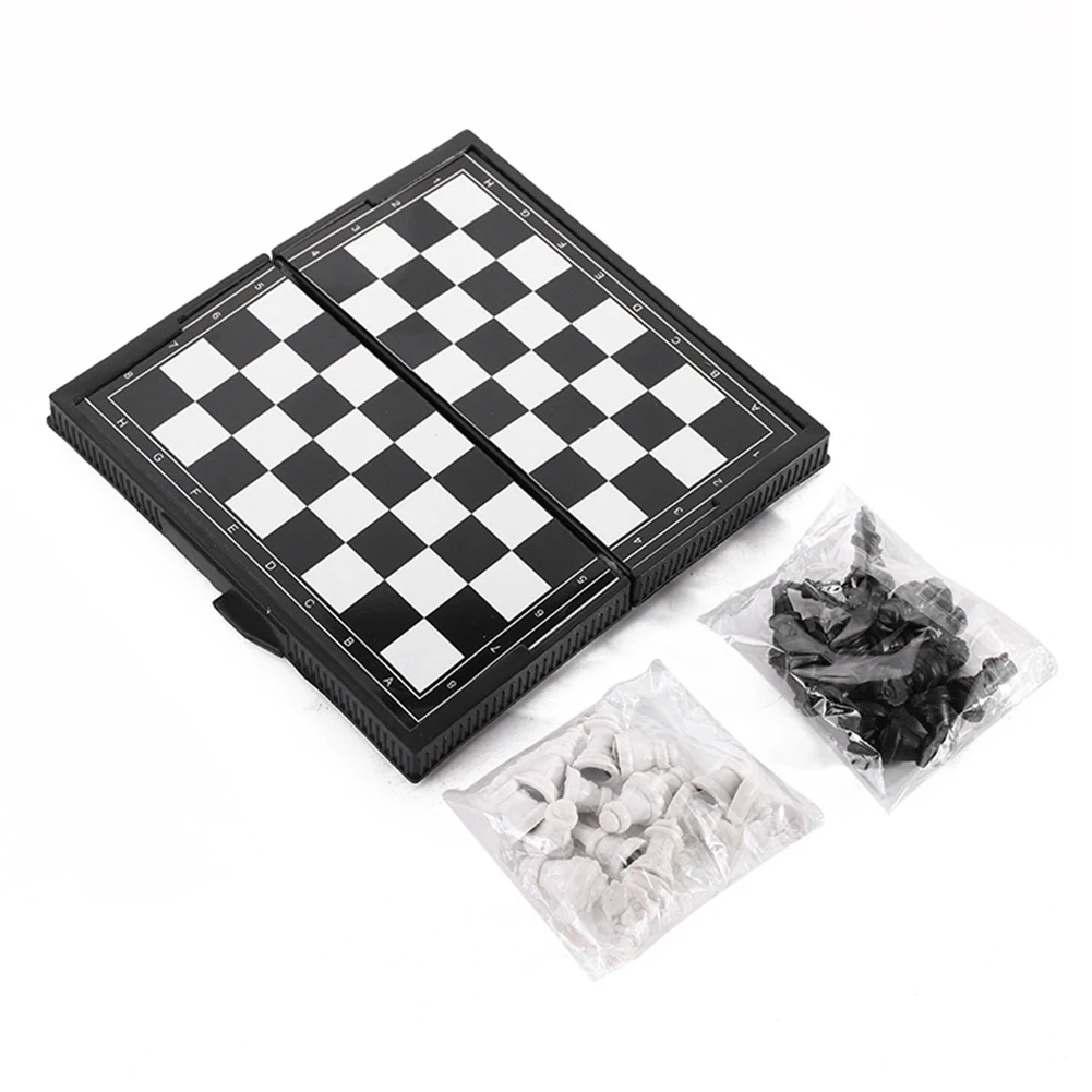 Mini Chess Board Folding Chess Game Portable Magnetic Chessboard Games Parents Children Interaction Entertainment and Education