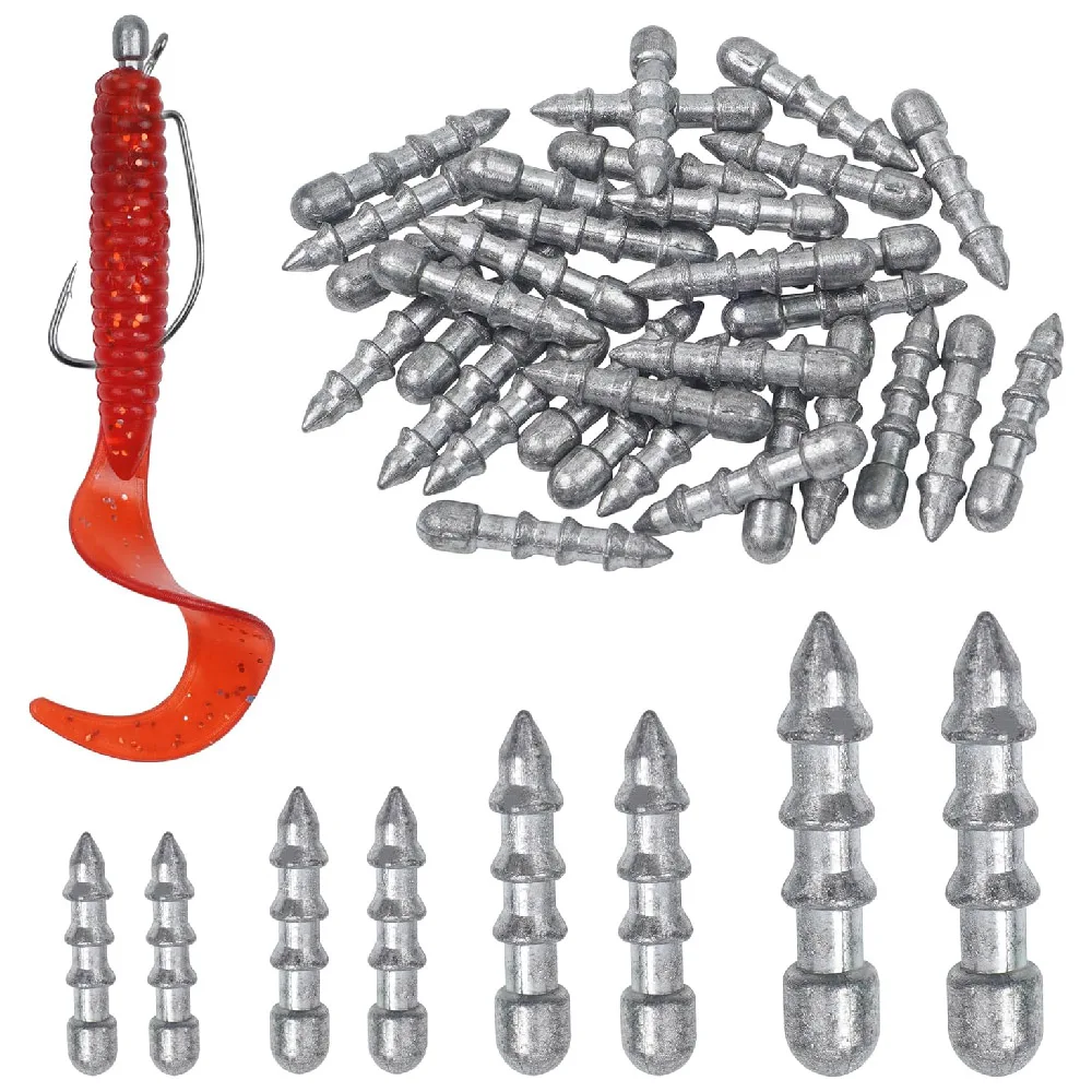 20pcs Nail weights sinkers Worm lure weight Insert Fishing Sinkers Wacky Rig Trout Bass fishing Neko Rig Fishing tackle