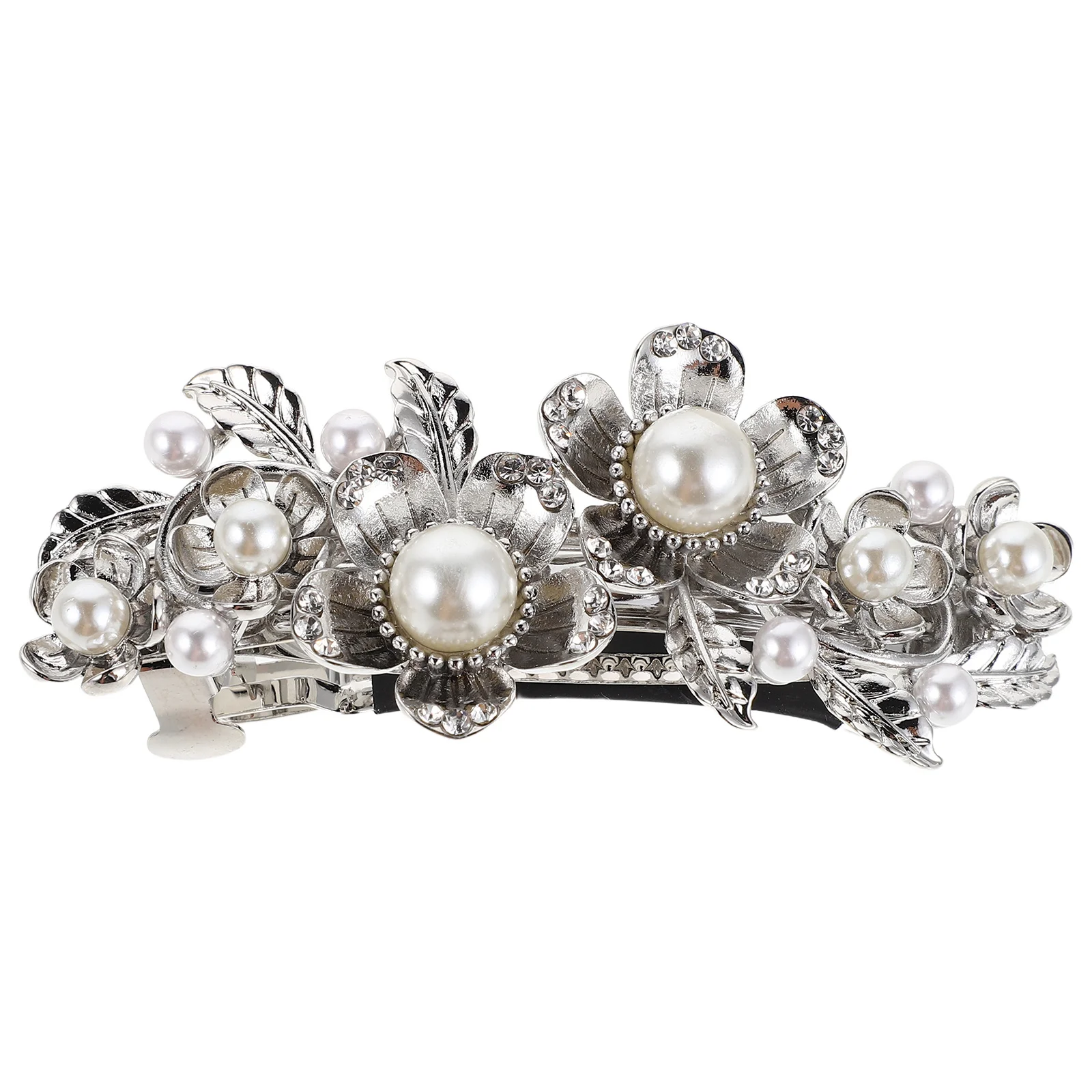 

Pearl Rhinestone Flower Hair Clips Vintage Metal Large Hair Barrette Wedding Bridal Hairpins Vintage Rhinestone Flower Hairpins