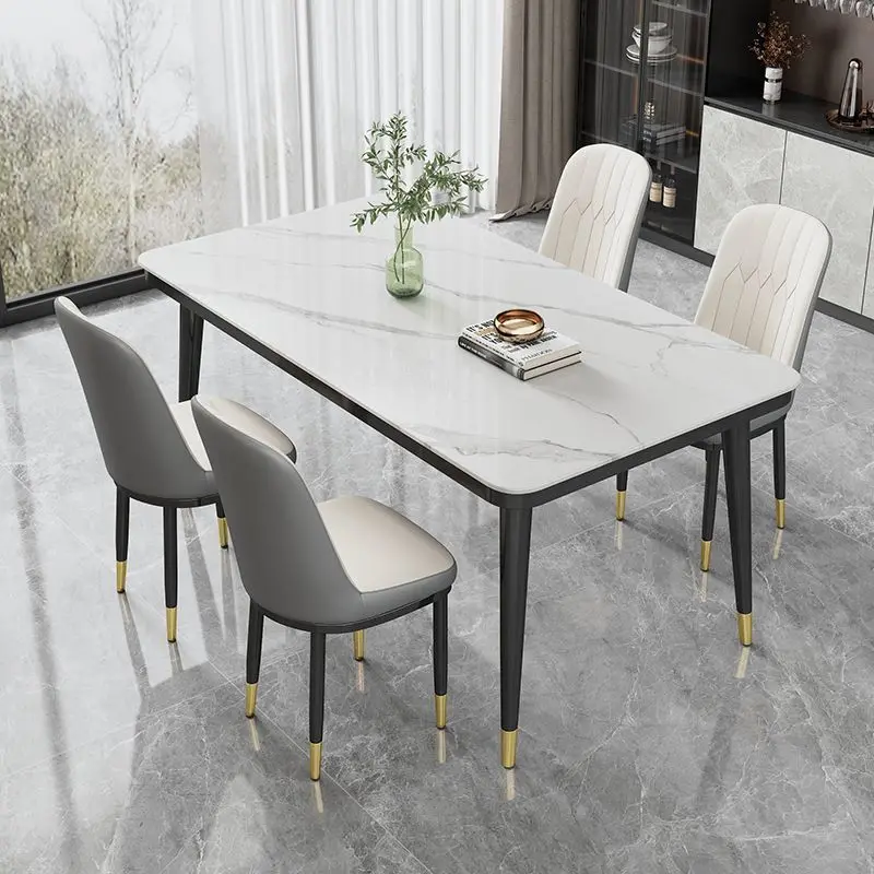 

Dining table Small household modern simple table Nordic light luxury dining table and chair combination 4 people 6 people
