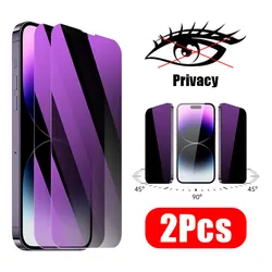 2pcs protective film for iPhone 14 15 plus 12 11 pro Max 13 mini X XR XS Anti-blue Light Privacy Tempered glass screen protector