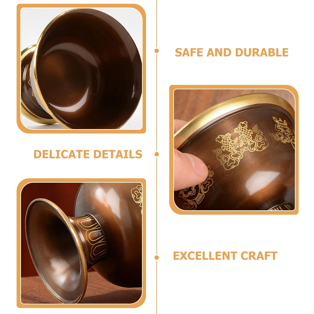 

Copper Altar Bowl Water Cup Holy Offering Worship Smudge Bowl Brass Metal Meditation Burning Container Durability Lightweight