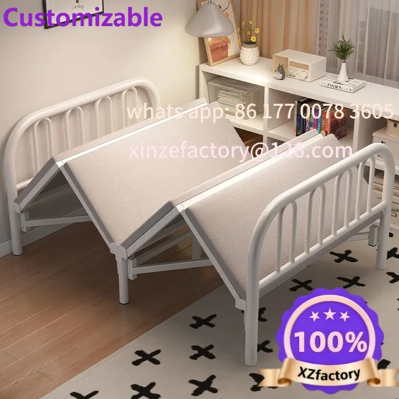 Customizable Rollaway bed single bed simple double bed 1.2 meters household lunch break small  adult dormitory 1.5 meters hard