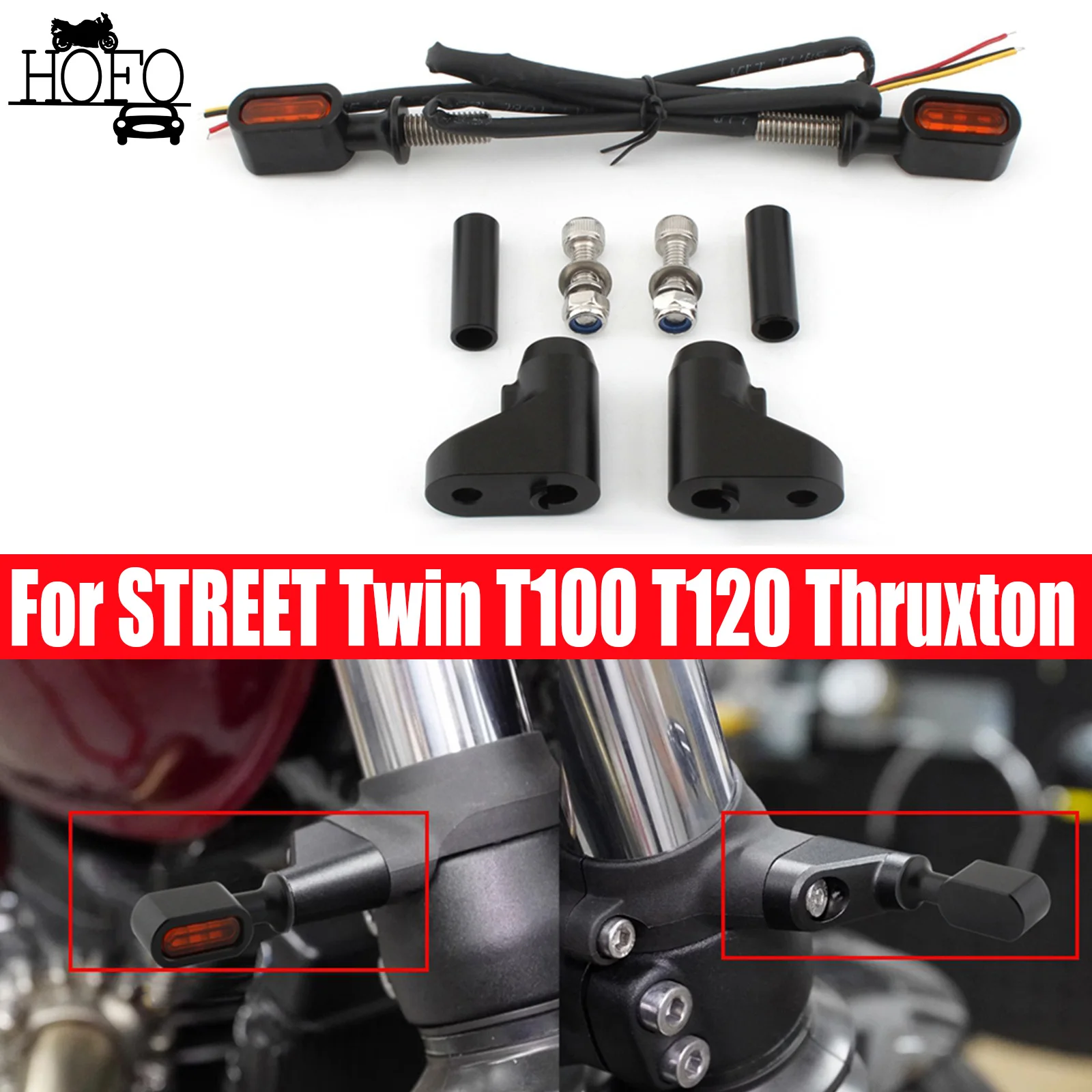 

For Triumph T100 T120 STREET Twin Thruxton Bobber Motorcycle Front Rear Fork Turn Signal Light Running Indicator Lights Lamp