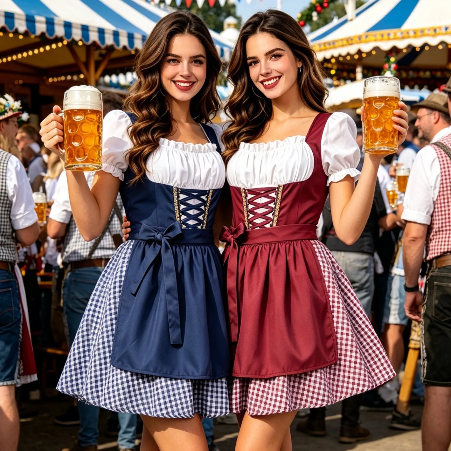 Karnevalskostüm Deutsches Oktoberfest Dirndl Münchner Bayern Trachtenkleid Ländliches Bauernkleid – Detail 2
