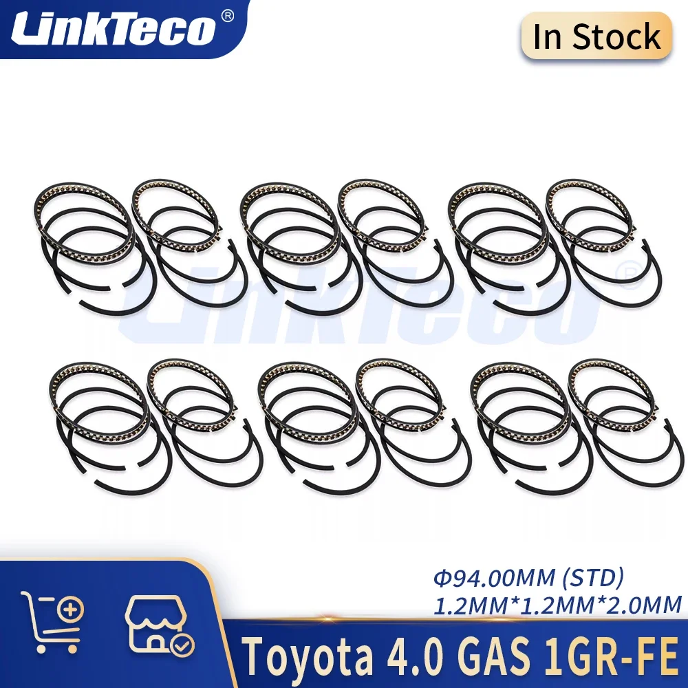 Engine Parts STD 6x Piston Rings Kit Fit 02-17 1GR-FE Gas 4.0 L For TOYOTA 4RUNNER TACOMA TUNDRA FORTUNER HILUX 4.0L 6pcs
