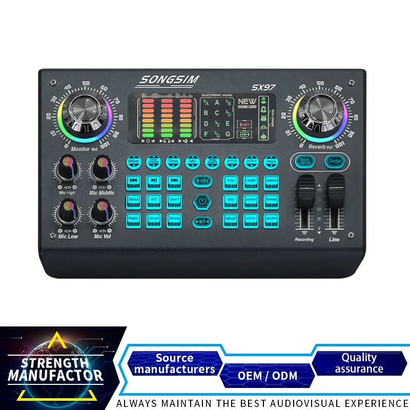 Mixer Sound Card Portable Live Streaming E-commerce Digital Sound Card Multi-function Mixer Professional Multiple Sound Effect