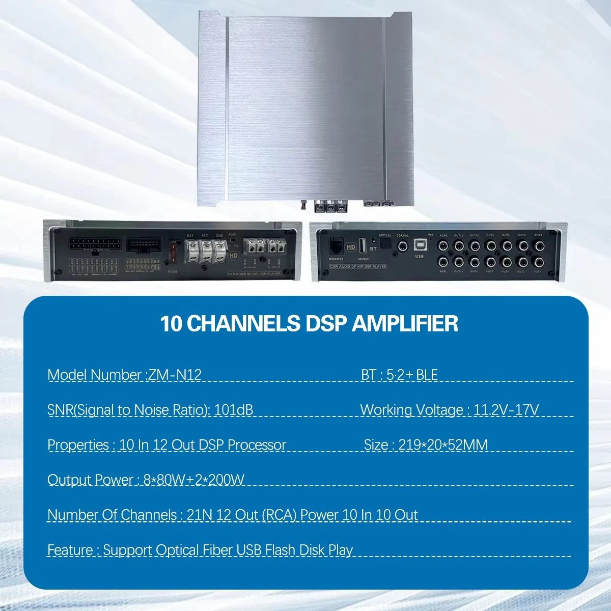 DSP Custom Korean Auto Sound System 8CH Class AB Subwoofer for Car Mod DIY