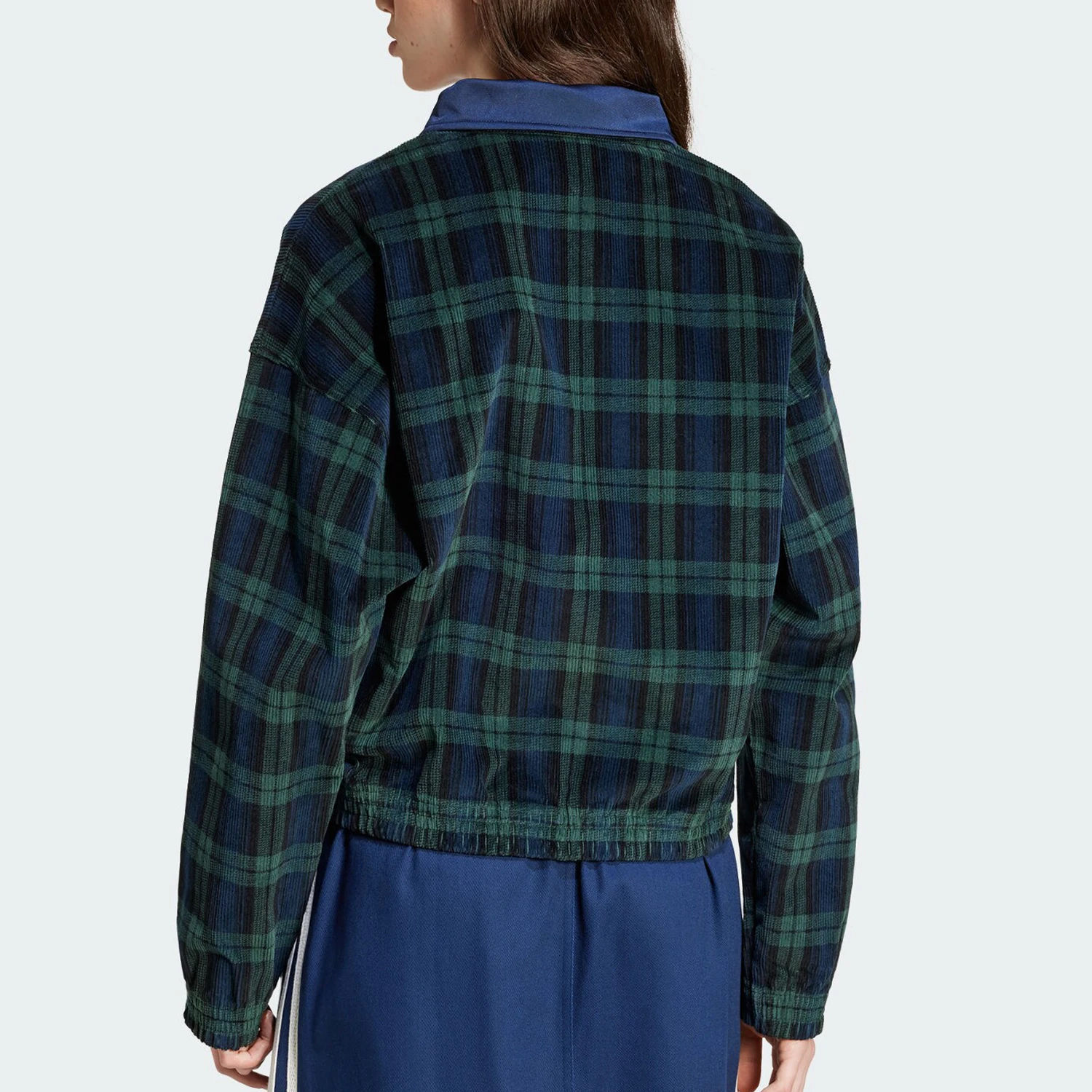 Adidas genuine clover women's durable plaid short lapel sweatshirt IX1054