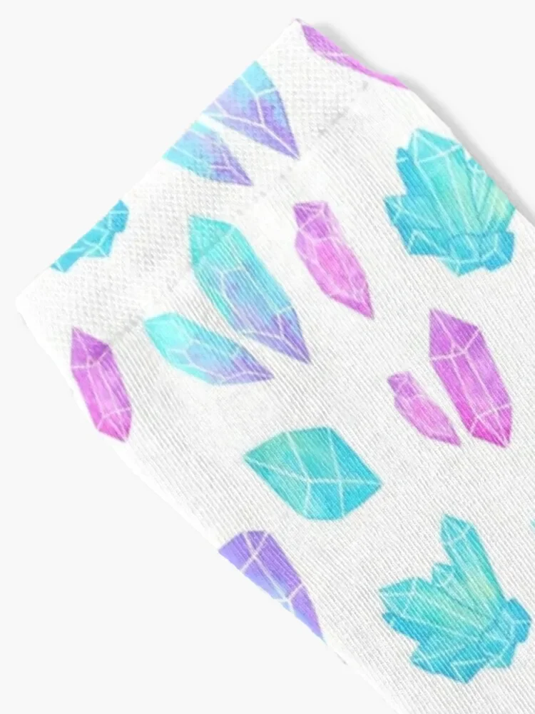 Pastel Watercolor Crystals | Nikury Socks Stockings man funny gifts Socks Woman Men's