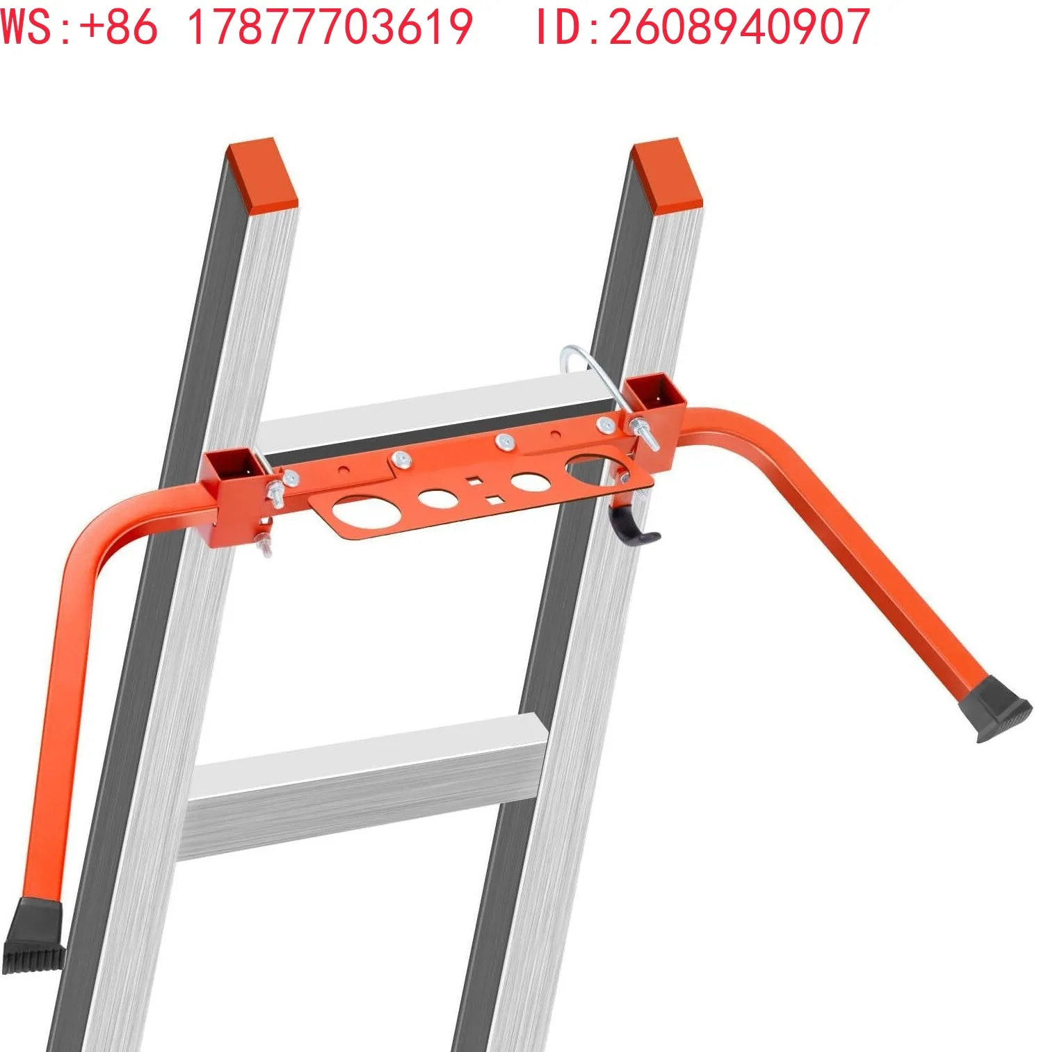 Heavy duty wingspan/wall ladder accessories for extended ladder stabilizer support roof drainage ditch