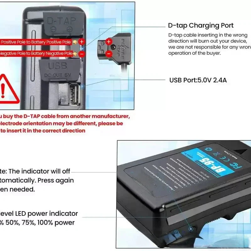 95Wh BP-95 6600mAh V Mount/V-Lock Battery For Sony Video Camera Camcorder Broadcast Video Light Blackmagic Rechargeable Battery