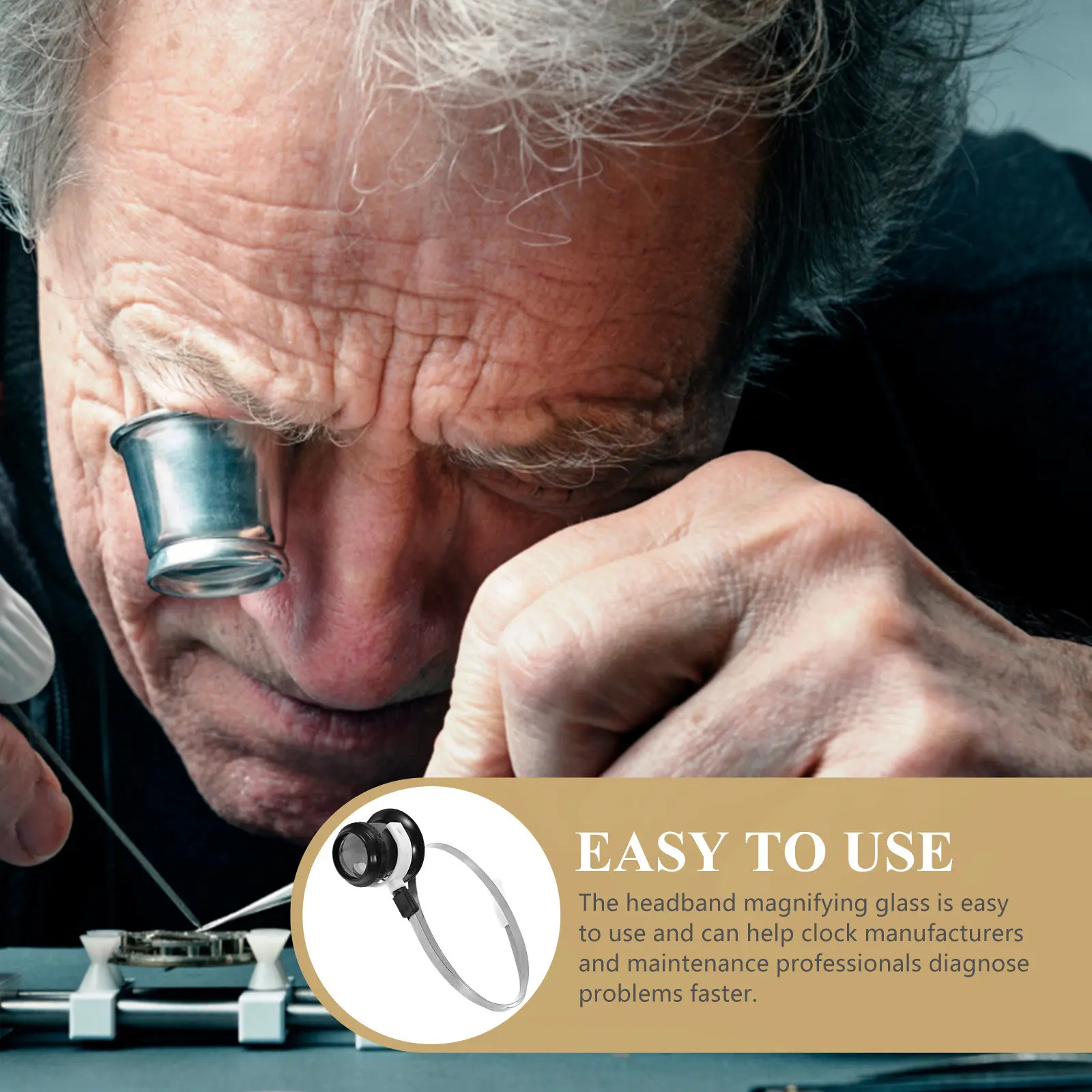 1 ensemble de loupes ergonomiques pour la réparation de montres, la fabrication de bijoux, la gravure miniature, l'inspection de précision et