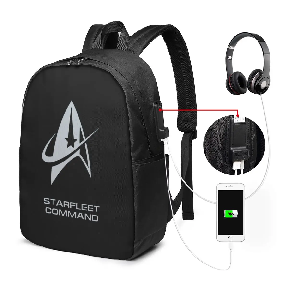 

Star Treks Science Fiction TV Series Backpack Travel Notebook Bag Computer College Student School Bag Laptop Shoulder Bags