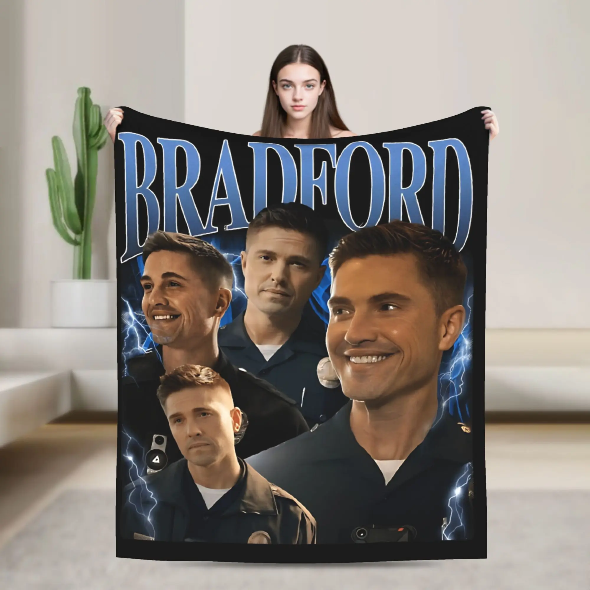 Tim Bradford  The Rookies TV Show  Blanket  Flannel Awesome Warm Throw Blanket for Chair Covering Sofa All Season