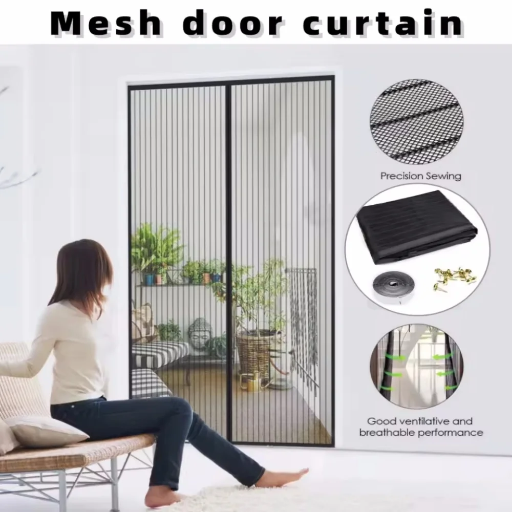 Magnetisches Anti-Mücken-Netz Unsichtbare Belüftung Anti-Insekten Fliegen- und Mäuse-Schutz für Haus Tür Fenster Automatisch Schließende Vorhänge Abdeckung