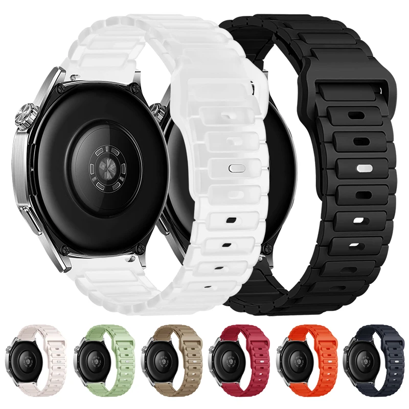 Cinturino 18mm 20mm 22mm per Samsung Galaxy watch 6/5/pro/4 Bracciale classico in silicone Huawei watch GT 4-2-2e-3-3 pro 46mm cinturini
