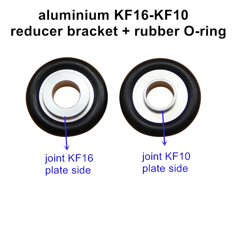 5Pcs KF16 to KF10 Stainless Steel aluminium alloy Reducing Center Bracket Fluorine Rubber O-ring for Vacuum Flange Pipe Clamp