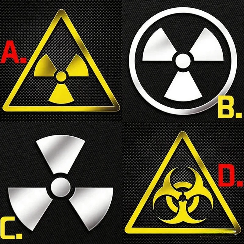 

5pcs Nuclear Radiation HazardWarning Metal Stickers, Industrial/Scientific/Medical Safety Labels, HighAdhesive Durable for Lapto