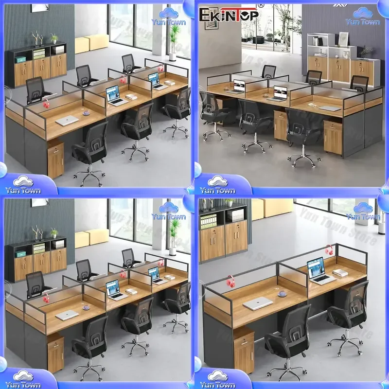 for 2026 Office Furniture Workstation Desk Wood Partition Desk with 6 Drawers Office  Computer Desk Home Office   Work