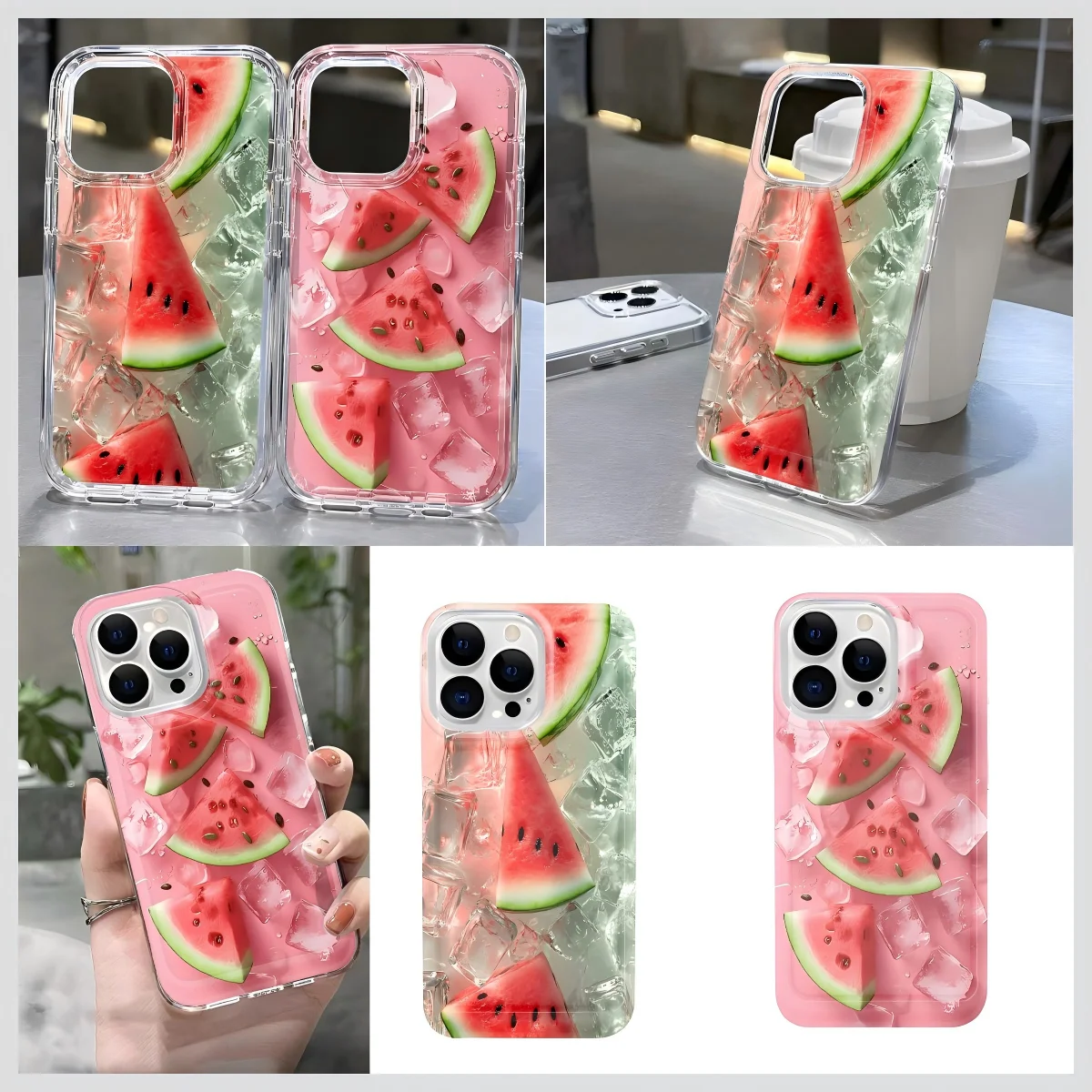Watermelon Ice Phone Case for Samsung Galaxy S25 S24 S23 S22 S21 S20 S10 Note20 Note10 FE Ultra Plus 4G 5G Clear
