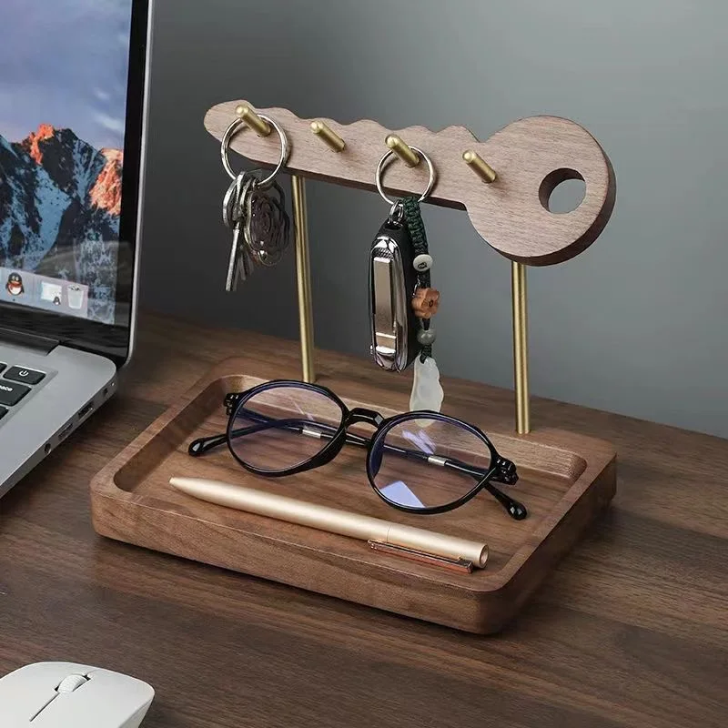 

Living room key,watch,data cable wooden storage rack,organizer storage tray on the desktop,jewelry necklace storage display rack
