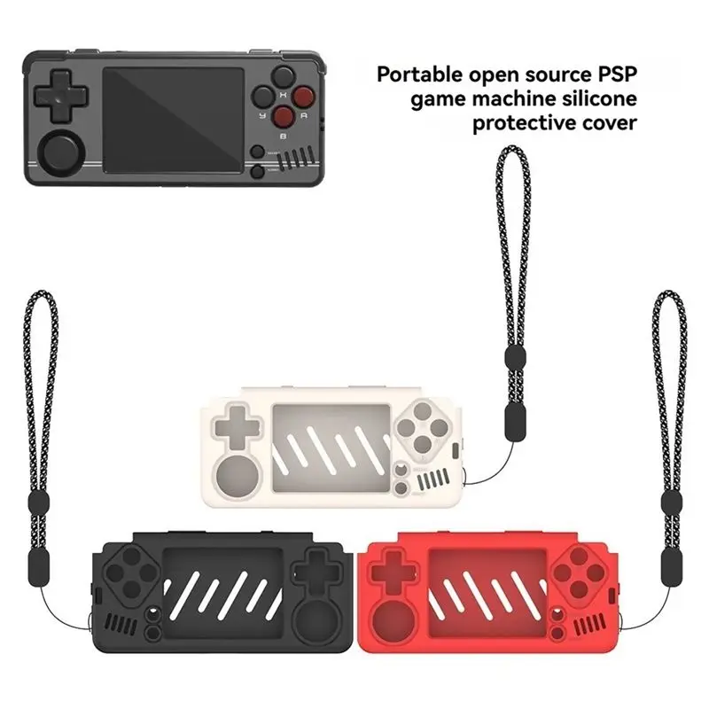 A34T Silicone Protective Case for Miyoo A30 Console, Drop-Proof Shockproof Cover, Creamy White
