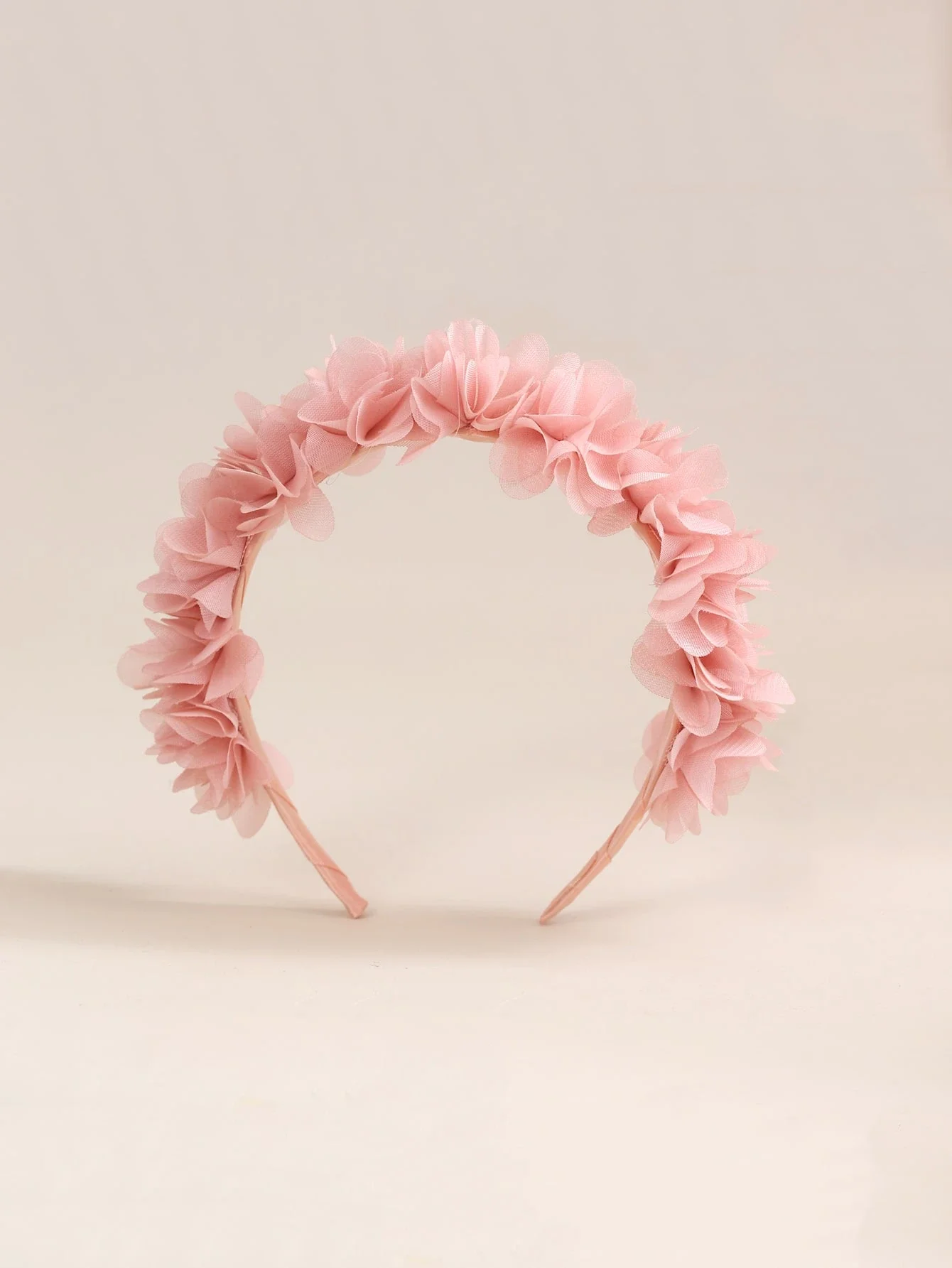 

1pc Girls Korean Style Pink Delicate Mesh Sweet Princess Fabric Flower Headband For Performance