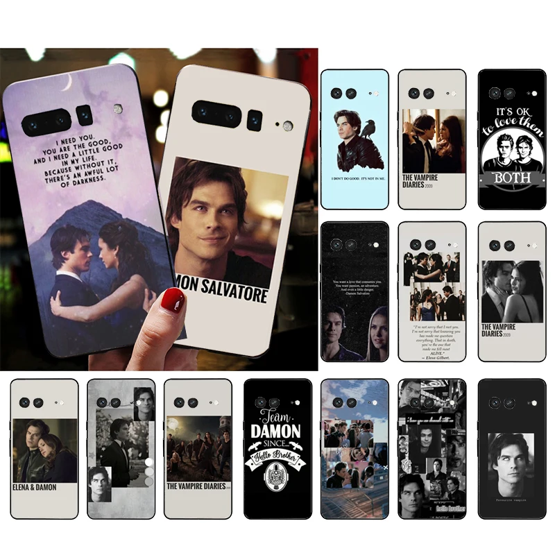 Vampire Diaries Damon Stefan Phone Case for Google Pixel 8 7 Pro 7a 6A 6 Pro Pixel 8A 5A 4A 3A Pixel 5 6 4 3 3A XL Funda