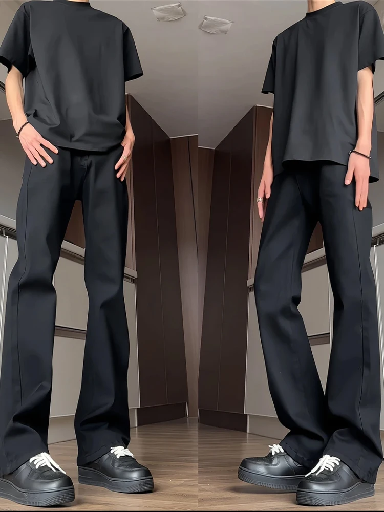 

Мужские джинсы American Sle Bell Bot, весна-осень, черные, широкие, узкая версия, зауженные, прямые брюки Slim Straight Leg